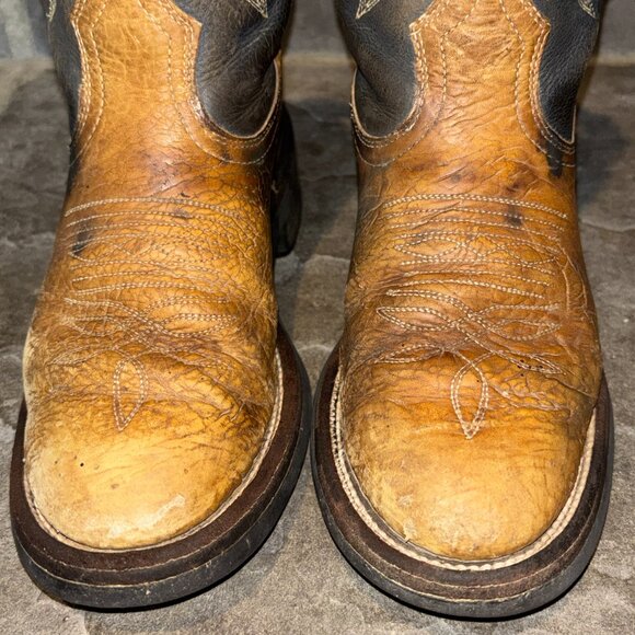 Boulet Western Cowboy Boots Women’s 5.5C Distressed Leather Pull-On Canada - Picture 10 of 11